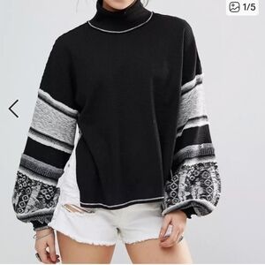 Free People Northern Lights Mock Neck Sweater Size Small